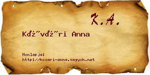Kővári Anna névjegykártya